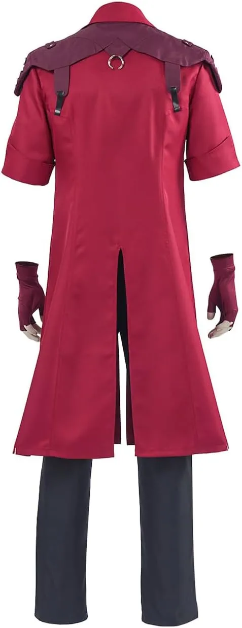 Adult Dante Costume Devil Cosplay Cry Dante Red Trench Jacket Halloween Demon Coat Gloves Outfit