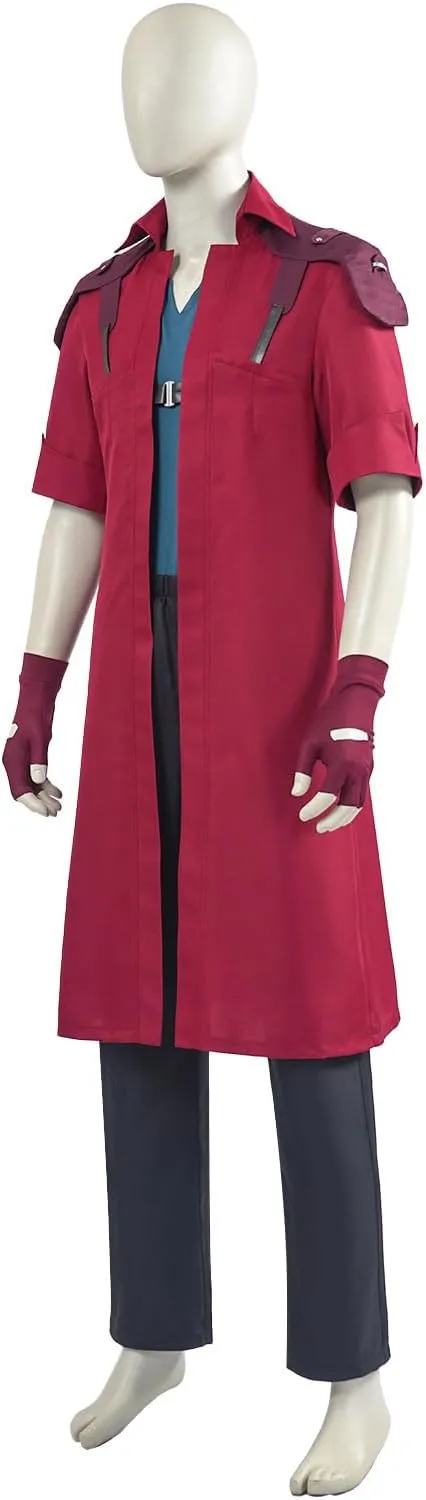 Adult Dante Costume Devil Cosplay Cry Dante Red Trench Jacket Halloween Demon Coat Gloves Outfit