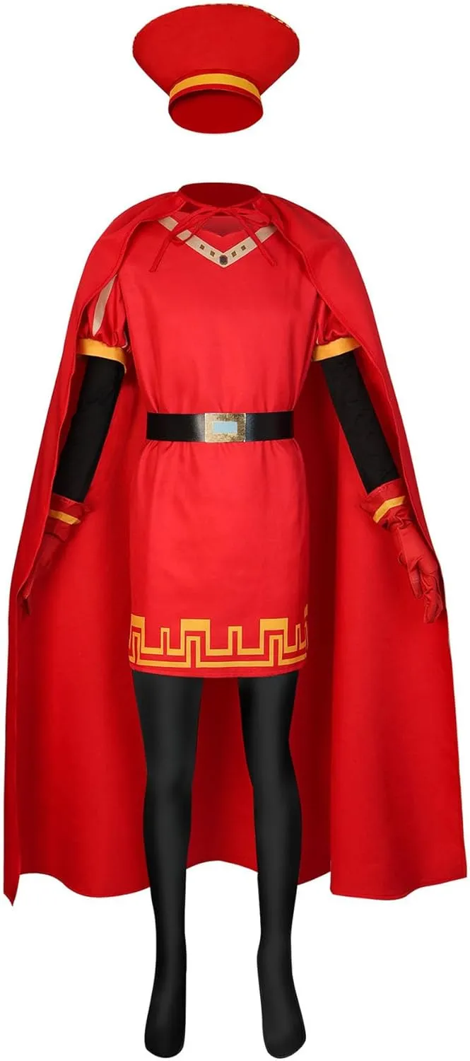 Adult Lord Farquaad Cosplay Costume With King Hat Cloak Robe Cape Halloween Carnival Fancy Outfit