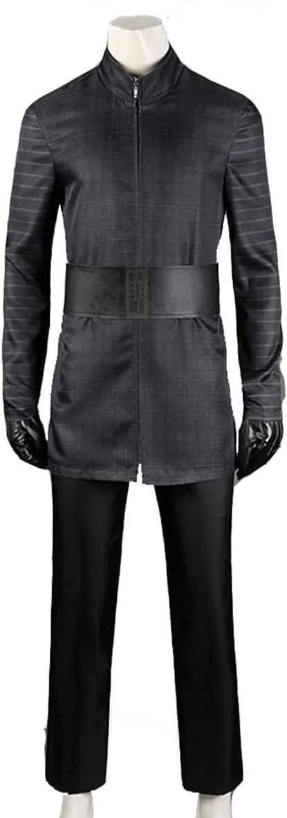 Adult Men Kylo Ren Costume Tunic Pants with Black Cloak Halloween Cosplay Outfits
