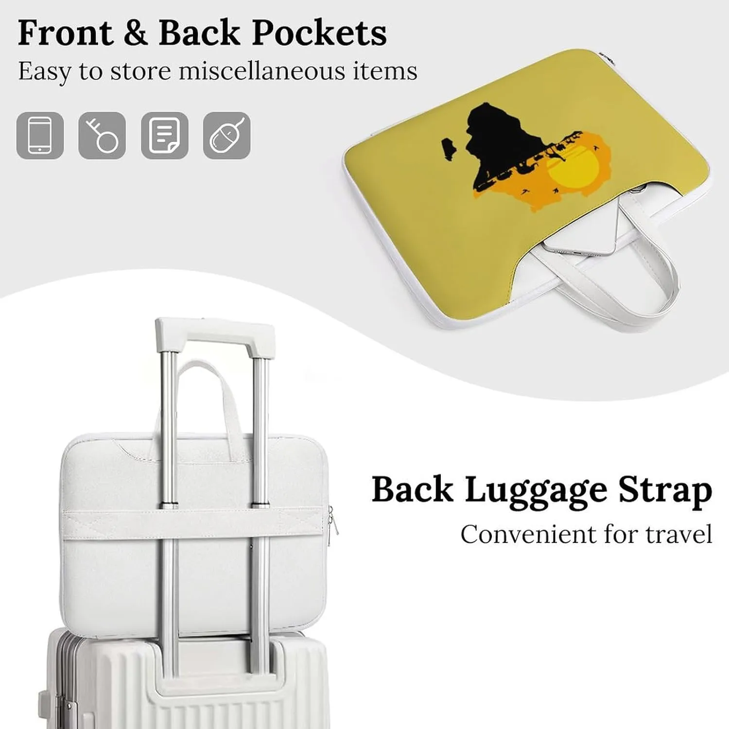 African Map with Wild Animals Leather Bag Laptop Case Slim Water Resistant Computer Bags with Handle Briefcase for Work