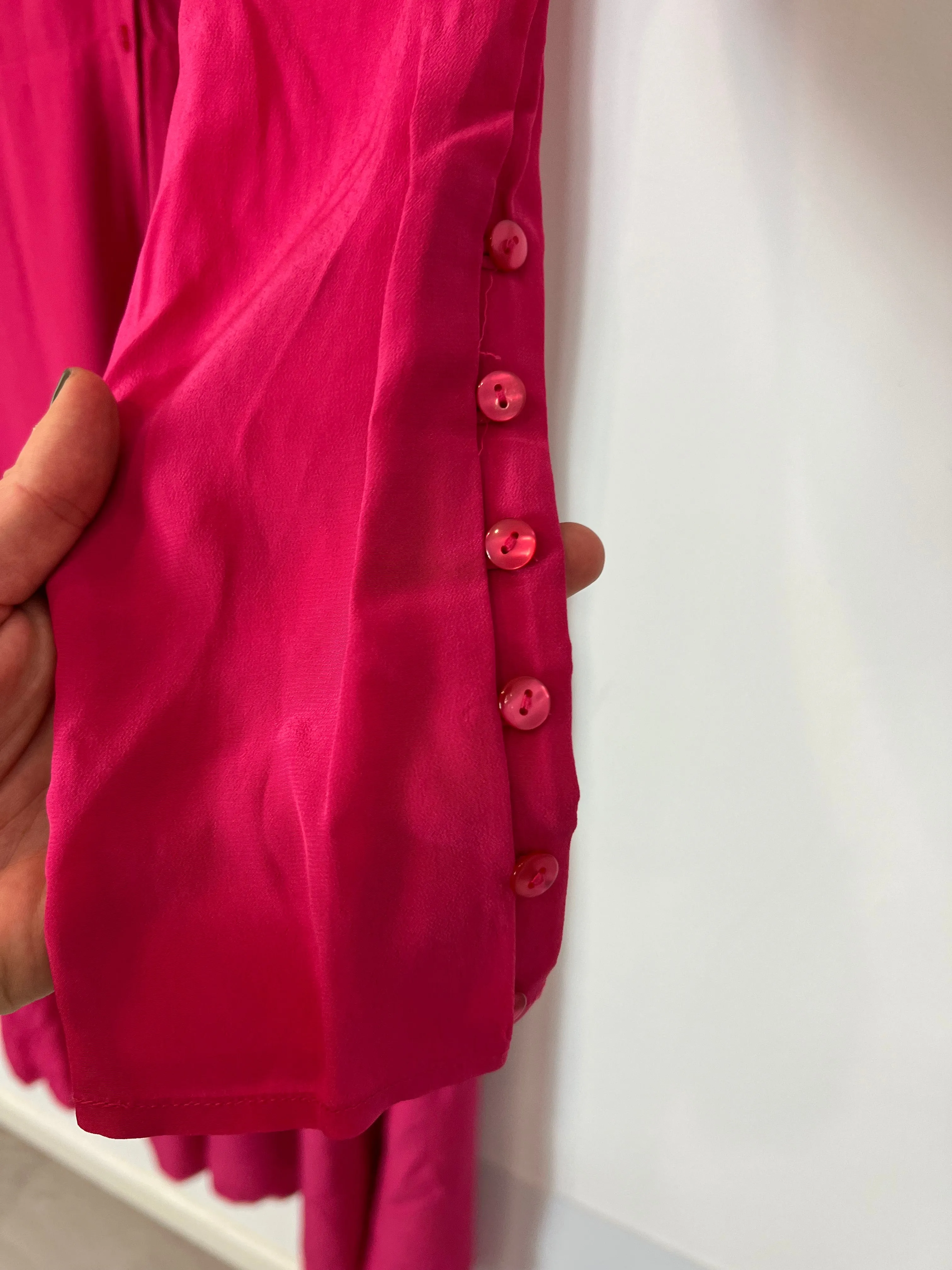 & OTHER STORIES. Vestido largo rosa volantes T.34