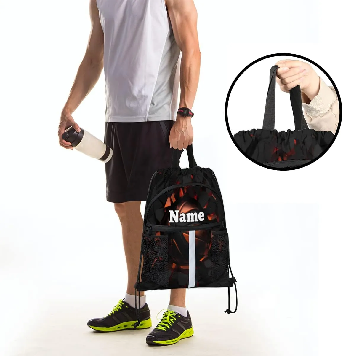Basketball Custom Drawstring Backpack Sports Basketball Personalized Dance Bags Lightweight Backpacks for Men Women Adults Birthday Gifts Mini Gym Sports Beach Swim Travel Drawstring Bag
