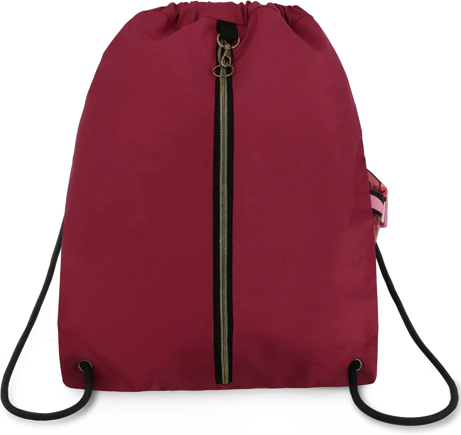 BeeGreen Drawstring Backpack Sports Gym Bag With Shoe Compartment and Two Water Bottle Holder 
