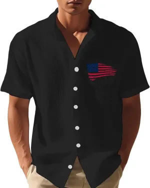Big and Tall Button Down Shirts for Men Short Sleeve Shirts Summer Untucked Regular Fit Beach Dress Shirts with Pocket