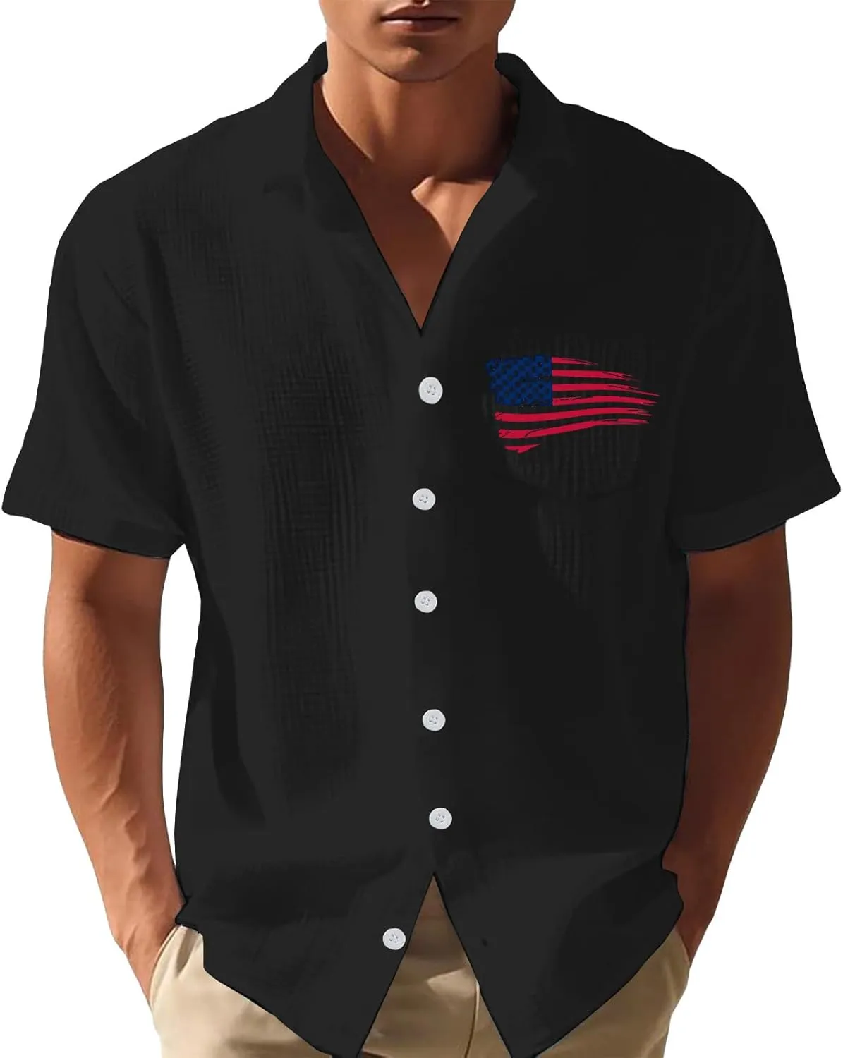 Big and Tall Button Down Shirts for Men Short Sleeve Shirts Summer Untucked Regular Fit Beach Dress Shirts with Pocket
