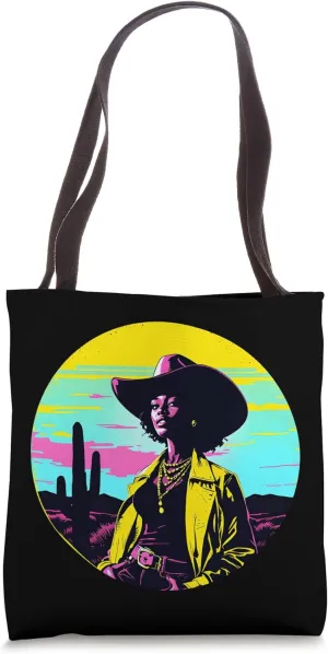 Black African America Cowgirl Western Rodeo Country Texas Tote Bag