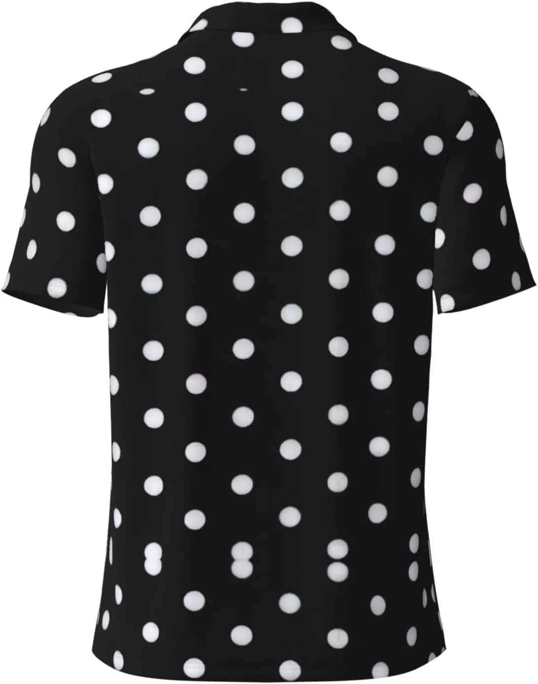 Black and White Polka Dot Print Men's Polo Shirts Short Sleeve,Stylish Polo T-Shirts for Men,for Golf and Casual Wear