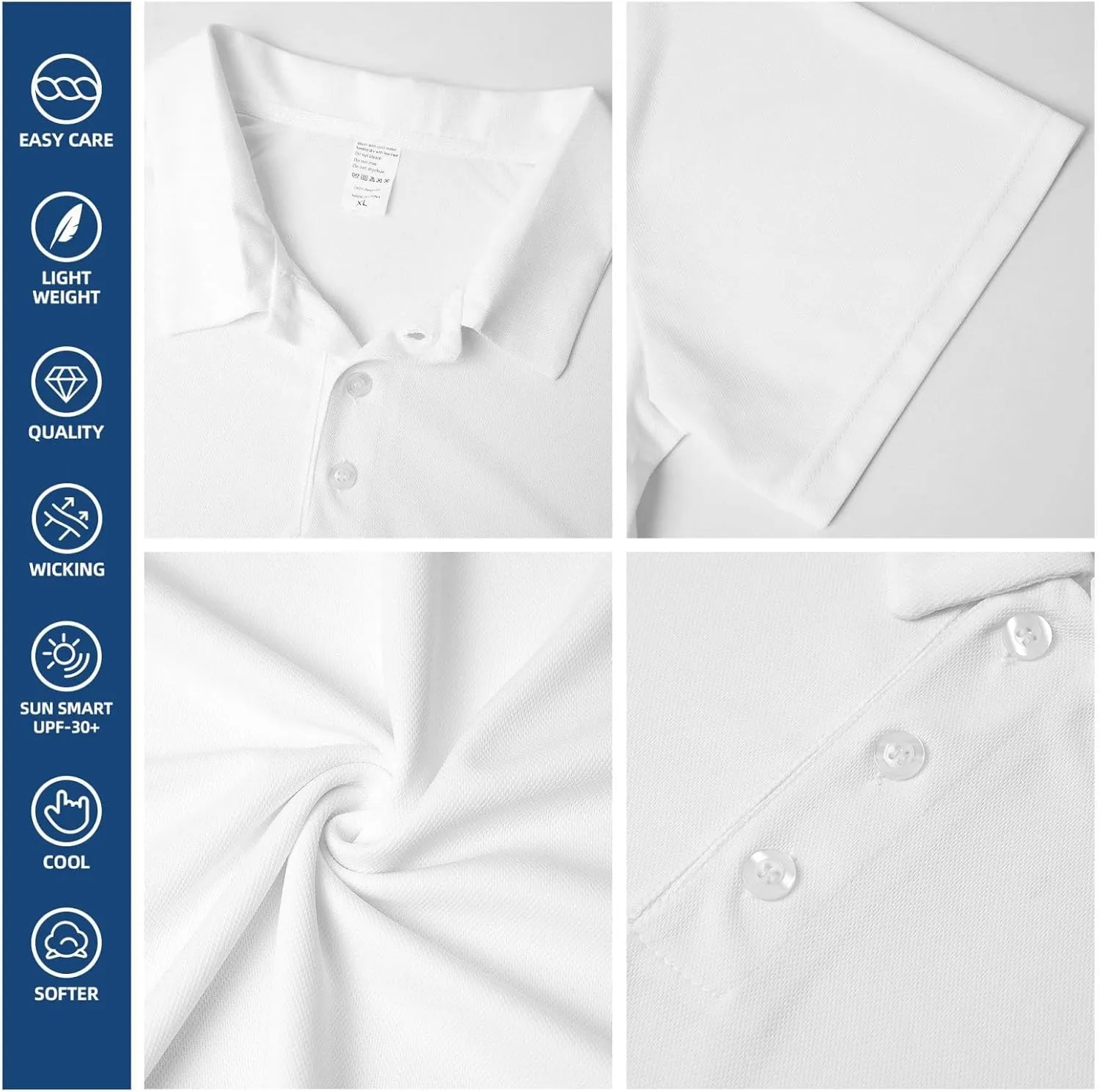 Black and White Polka Dot Print Men's Polo Shirts Short Sleeve,Stylish Polo T-Shirts for Men,for Golf and Casual Wear