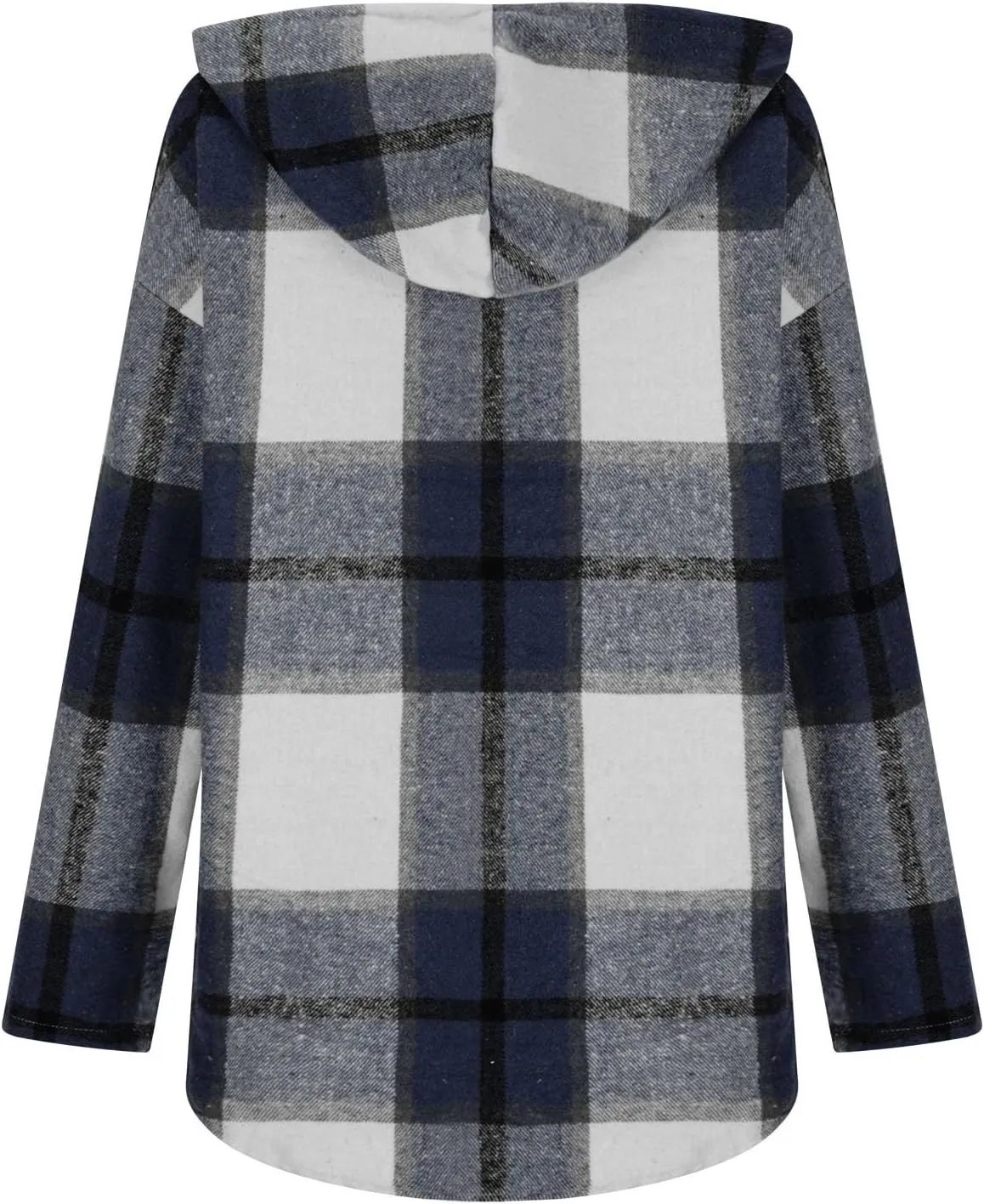 Blouses for Women Dressy Casual Plaid Shirts V Neck Hooded Sweatshirt Drawstring Hoodie Long Sleeve Pullover Tops