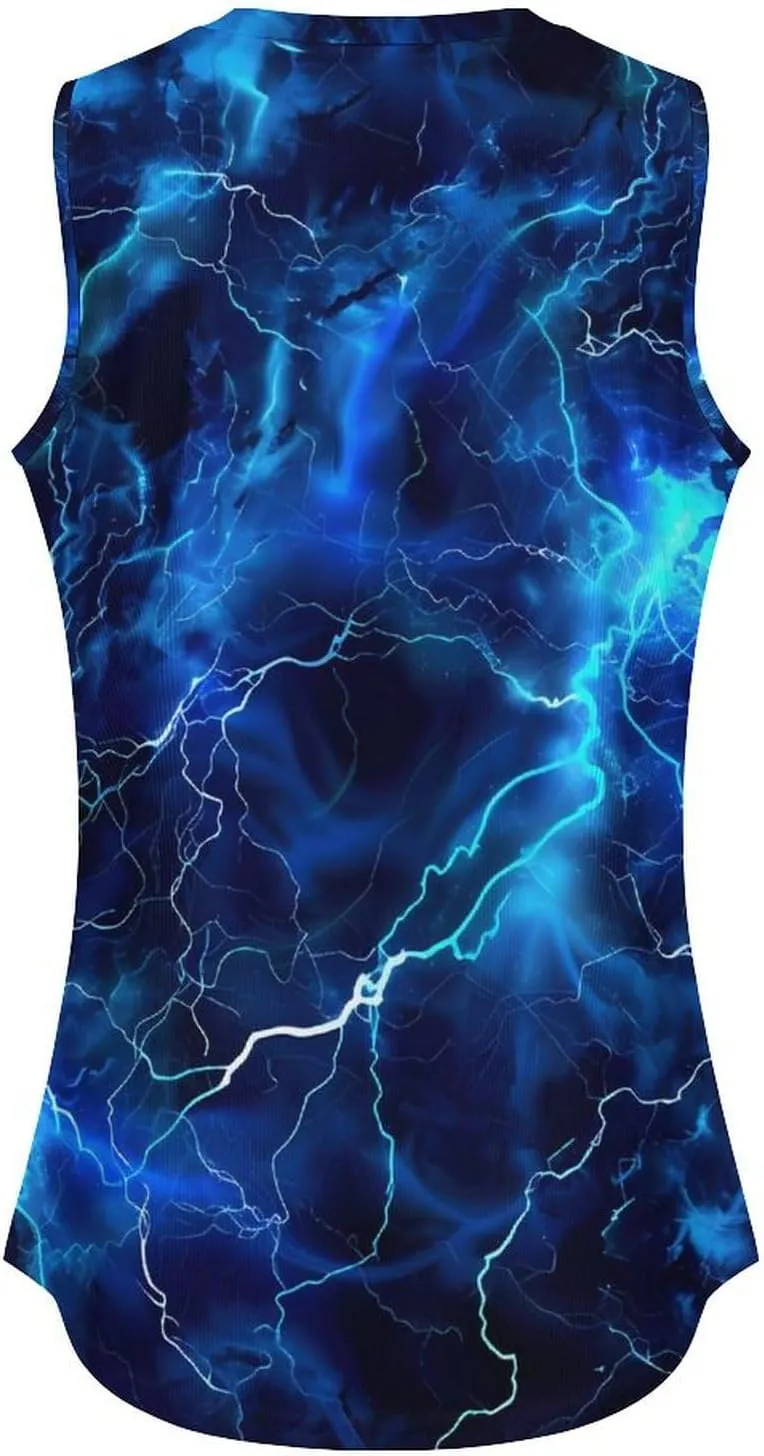 Blue Lightnings Women's Tank Top Sleeveless V Neck T Shirt Casual Vests Funny Blouses