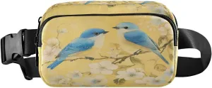 Bluebird Blossoms Branch Yellow Fanny Packs for Women Men Crossbody Bags Everywhere Belt Bag with Adjustable Strap Fashion Waist Pack for Travel Shopping Running
