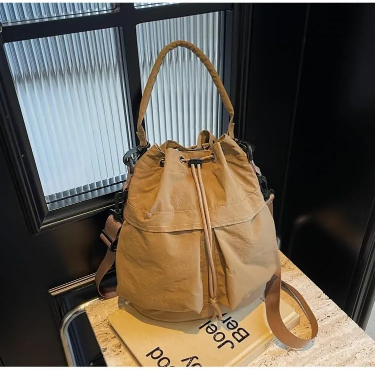 Bucket Shoulder Bag for Women Large Capacity Tote with Minimalist Design for Crossbody or Hand Carry in Casual Daily Use