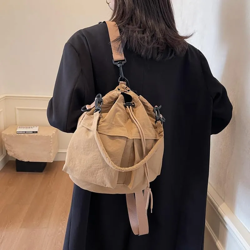 Bucket Shoulder Bag for Women Large Capacity Tote with Minimalist Design for Crossbody or Hand Carry in Casual Daily Use