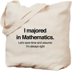 CafePress I Majored In Mathematics Tote Bag Natural Canvas Tote Bag, Reusable Shopping Bag