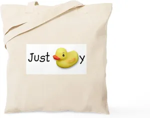 CafePress JUST DUCKY, Tote Bag Natural Canvas Tote Bag, Reusable Shopping Bag