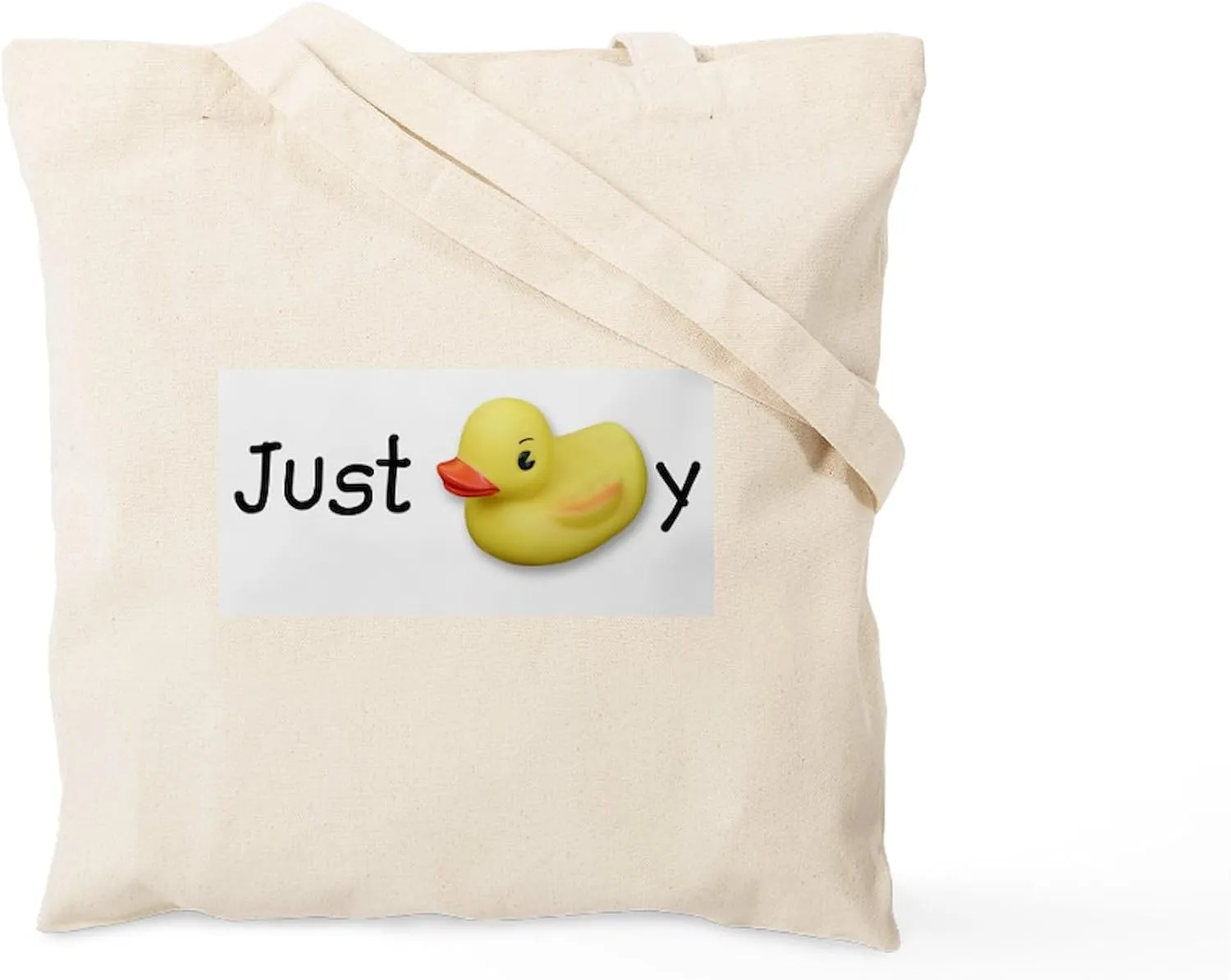 CafePress JUST DUCKY, Tote Bag Natural Canvas Tote Bag, Reusable Shopping Bag