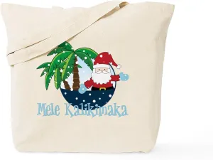 CafePress Mele Kalikimaka Tote Bag Natural Canvas Tote Bag, Reusable Shopping Bag