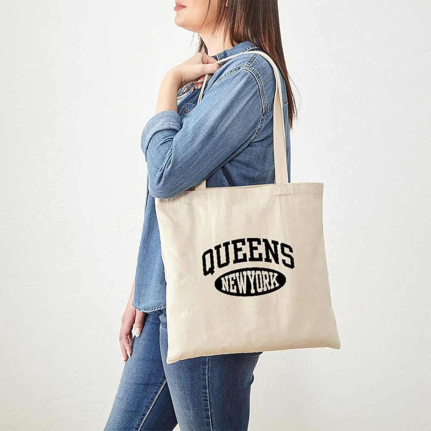 CafePress Queens New York Tote Bag Natural Canvas Tote Bag, Reusable Shopping Bag