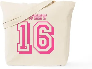 CafePress Sweet 16 Tote Bag Natural Canvas Tote Bag, Reusable Shopping Bag