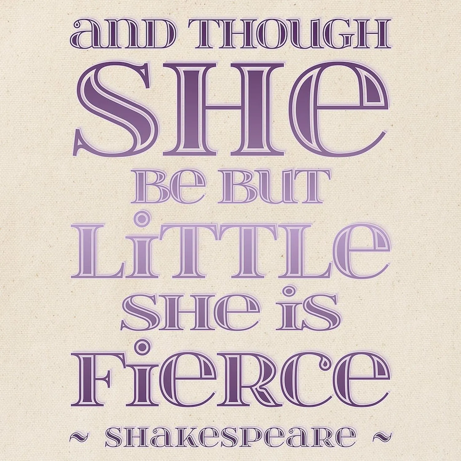 CafePress Though She Be But Little She Is Fierce Tote Bag Natural Canvas Tote Bag, Reusable Shopping Bag