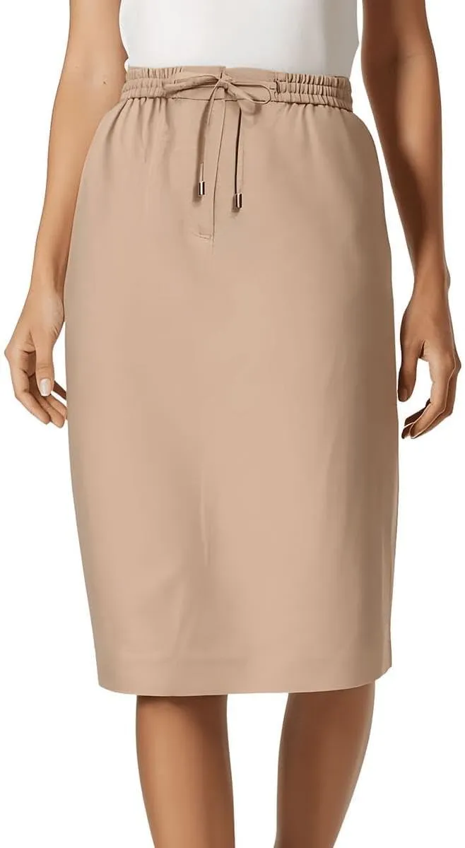 Calvin Klein Womens Linen Pencil Skirt Tan 6