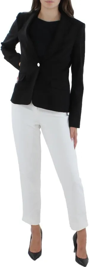 Calvin Klein Womens Office Collared One-Button Blazer
