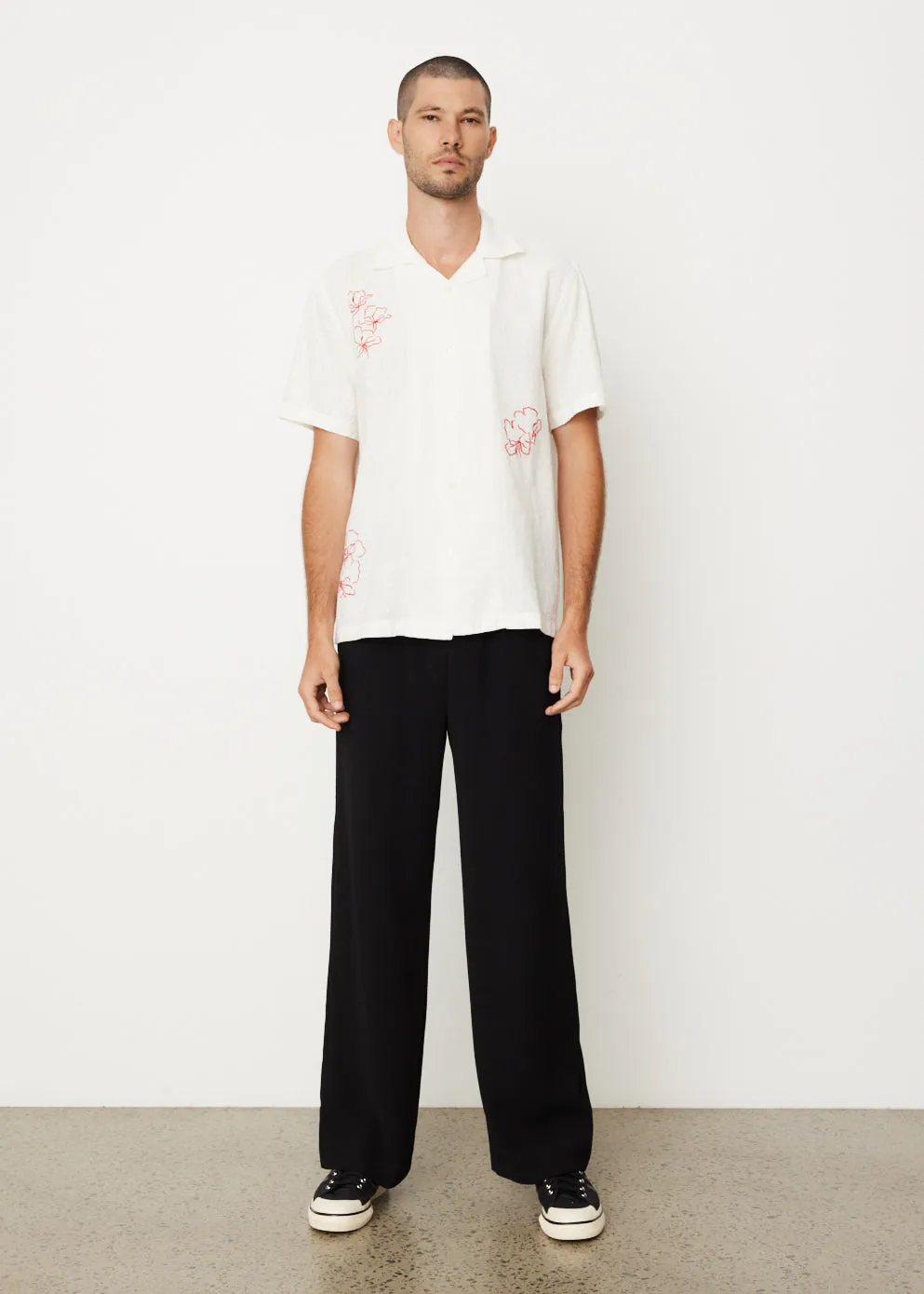 Canty Embroidered Gauze Short Sleeve Shirt