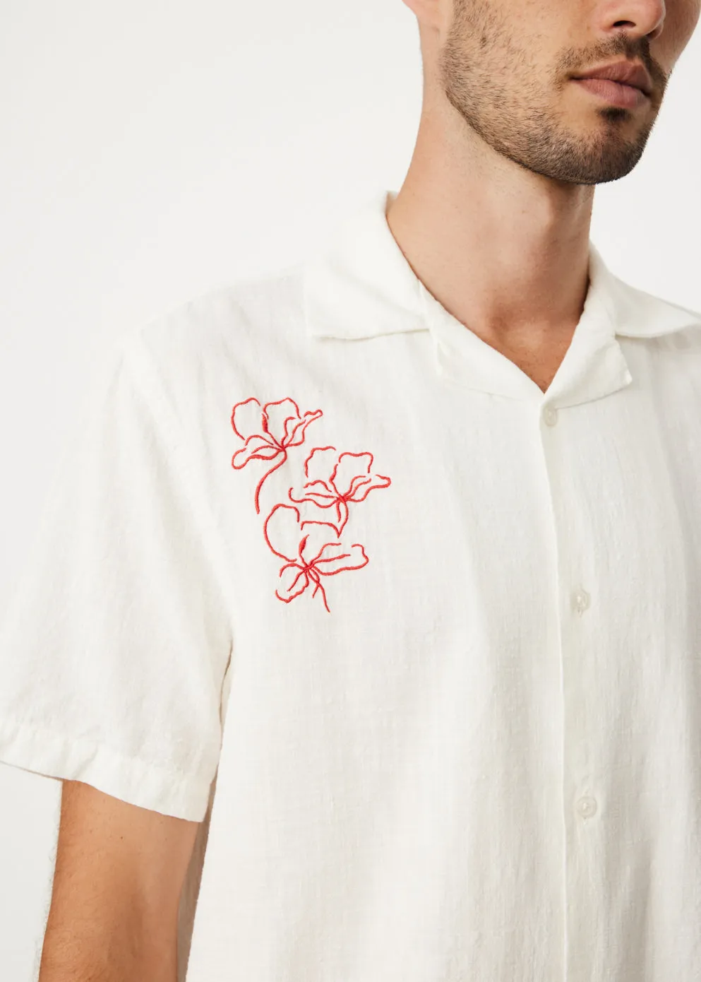 Canty Embroidered Gauze Short Sleeve Shirt
