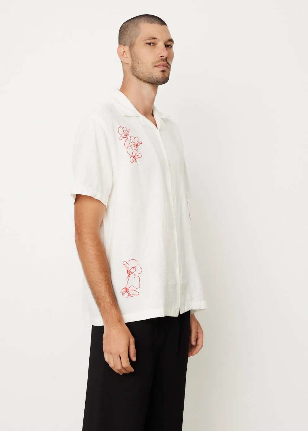 Canty Embroidered Gauze Short Sleeve Shirt