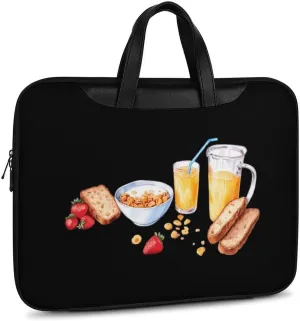 Cereal Milk And Toast Breakfast Leather Bag Laptop Case Slim Water Resistant Computer Bags with Handle Briefcase for Work
