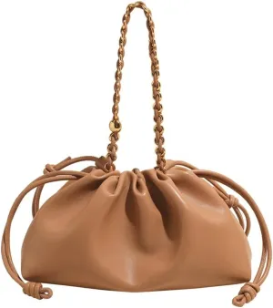 Chic Cloud Bag Womens Chain Purse Vegan Leather Drawstring Tote Handbag Hobo Satchel Purse Travel Work Shoulder Bag 2025