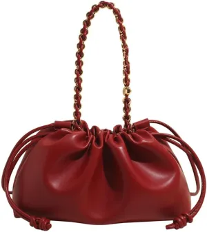 Chic Cloud Bag Womens Chain Purse Vegan Leather Drawstring Tote Handbag Hobo Satchel Purse Travel Work Shoulder Bag 2025
