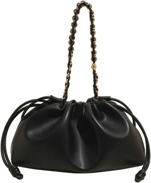 Chic Cloud Bag Womens Chain Purse Vegan Leather Drawstring Tote Handbag Hobo Satchel Purse Travel Work Shoulder Bag 2025