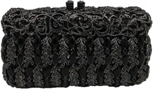Crystal Women Evening Clutch Bag Hard Case Wedding Party Handbags Purses Metal Clutches (Color : A)