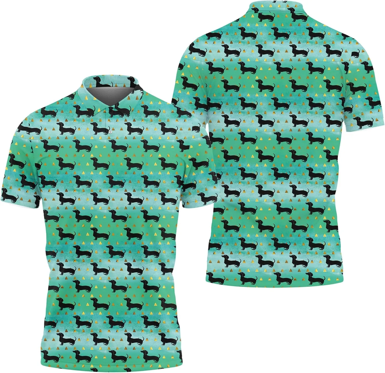 Dachshund Polo Golf Shirts for Men Women - Dog Lover Mens Polo Shirts Short Sleeve Mens Polo Shirts Dry Fit Serie 72