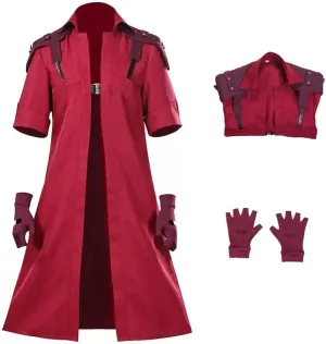 Dante Costume Devil Cosplay Cry Red Trench Coat Jacket Gloves Outfit Anime DMC Demon Suit for Adults