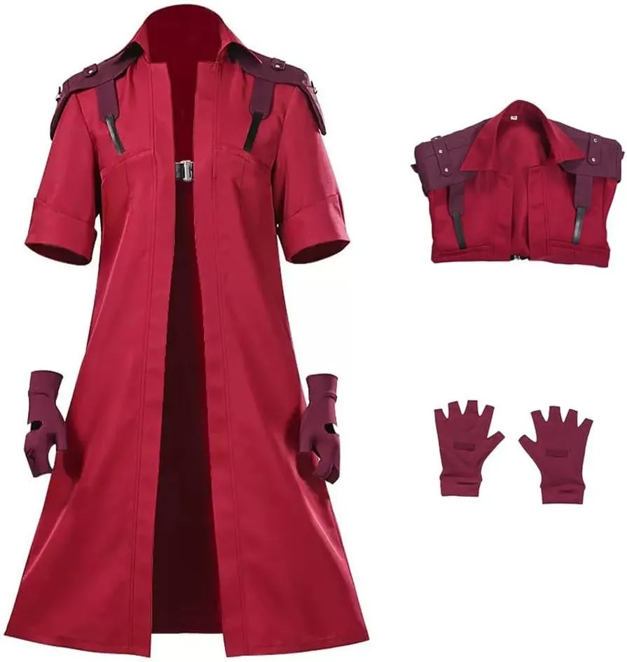 Dante Costume Devil Cosplay Cry Red Trench Coat Jacket Gloves Outfit Anime DMC Demon Suit for Adults