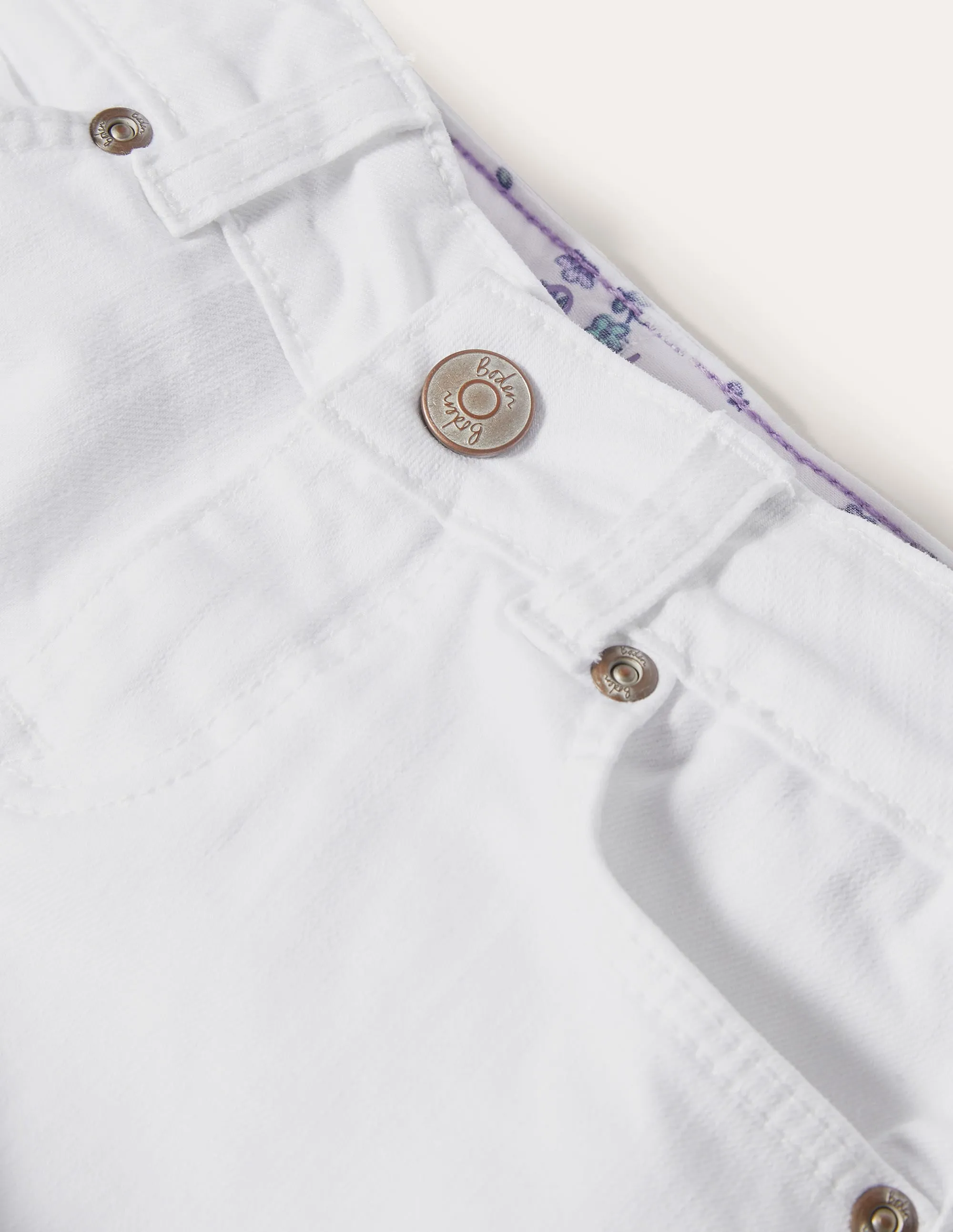 Denim Shorts-White