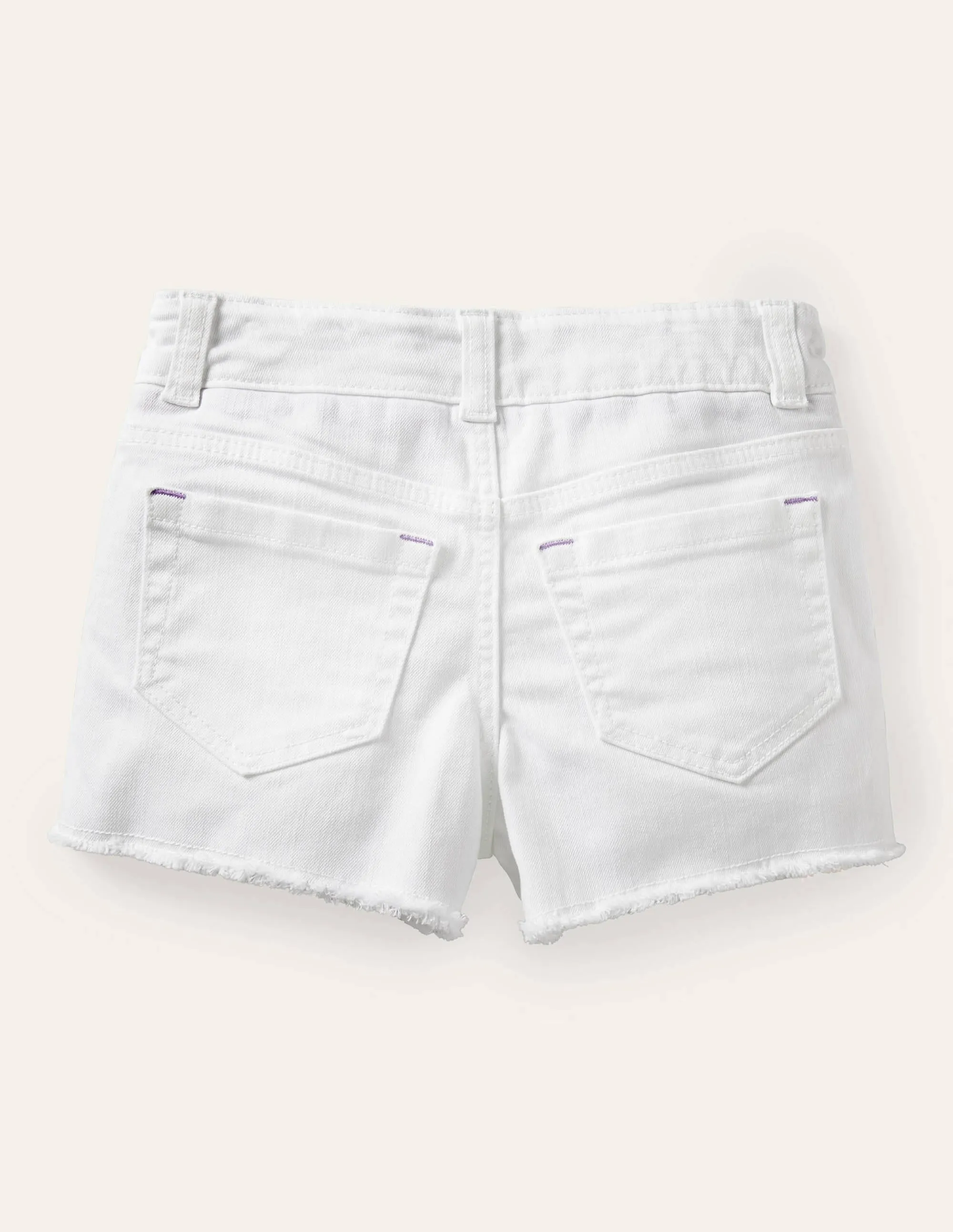 Denim Shorts-White