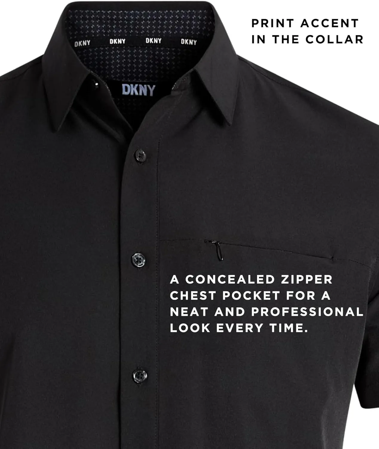 DKNY Mens Short Sleeve Button Down Shirts - Quick Dry Shirts for Men | Wrinkle Resist Stretch Mens Button Up Shirts