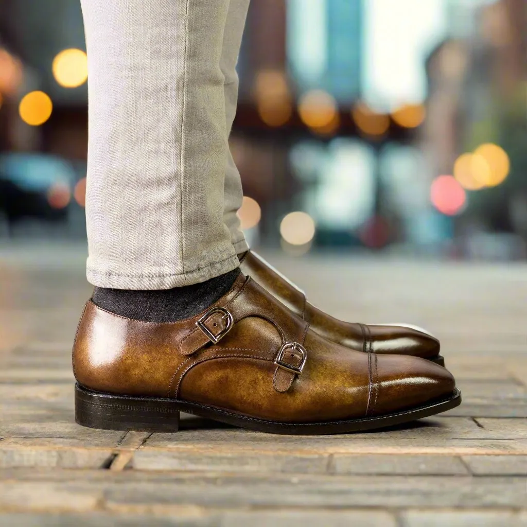 DOUBLE MONK COGNAC PATINA (SLEEK-S1)