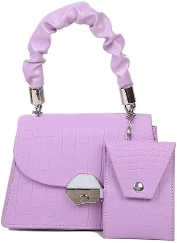 Evening Bags and Clutches for Women Formal Wedding with Shoulder Chain Crossbody Bag (Purple)