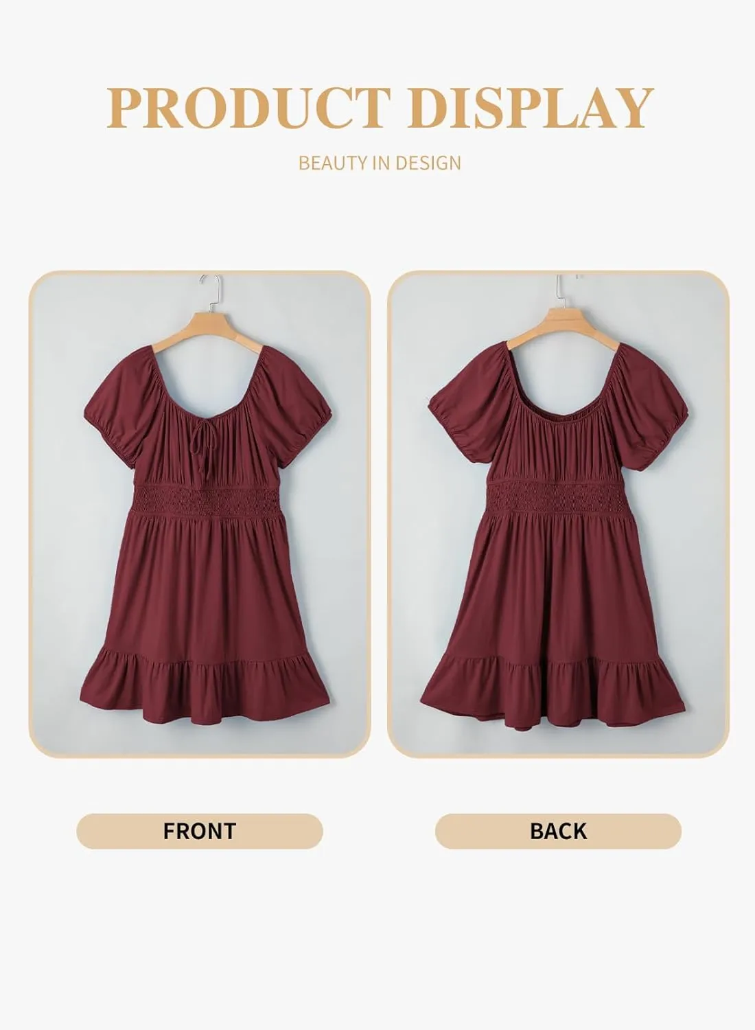 Eytino Women Plus Size Summer Dress Short Sleeve Sweetheart Neck Casual Mini Dresses