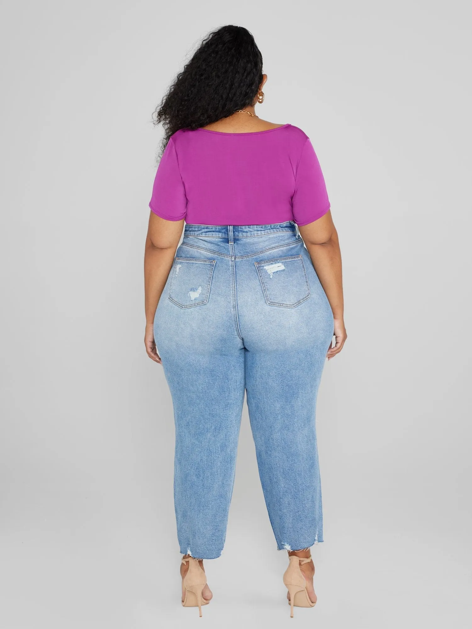 Fashion To Figure - Mid Rise Relaxed Fit Crop Jeans