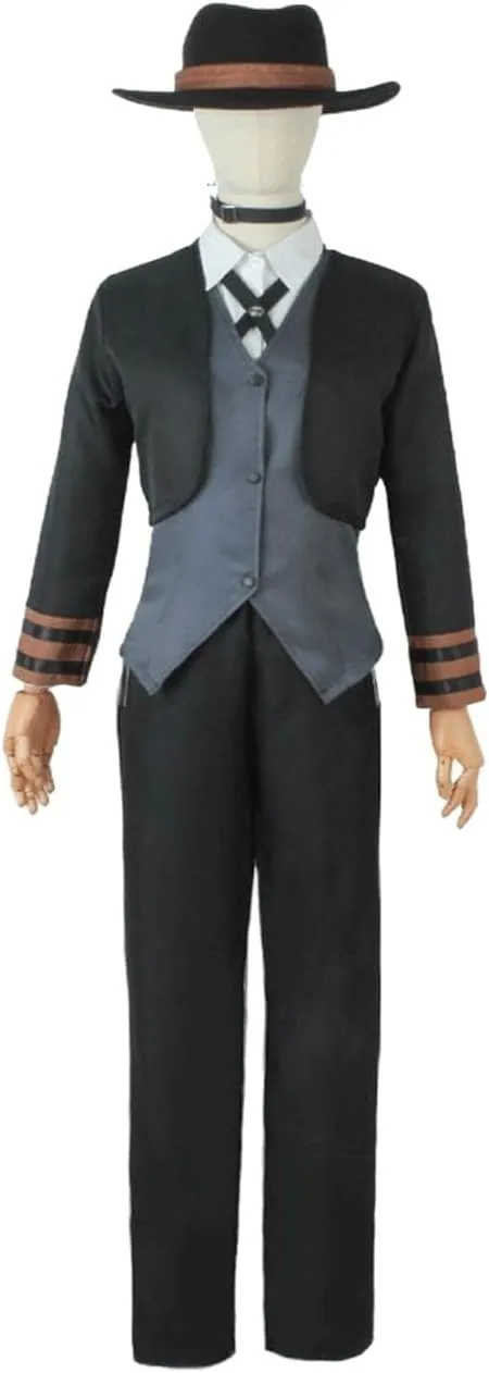 FAZA Men Nakahara Chuuya Cosplay Costume Bungo Anime Stray Dogs Cosplay Uniform Trench Coat Outfit Halloween Party Costume