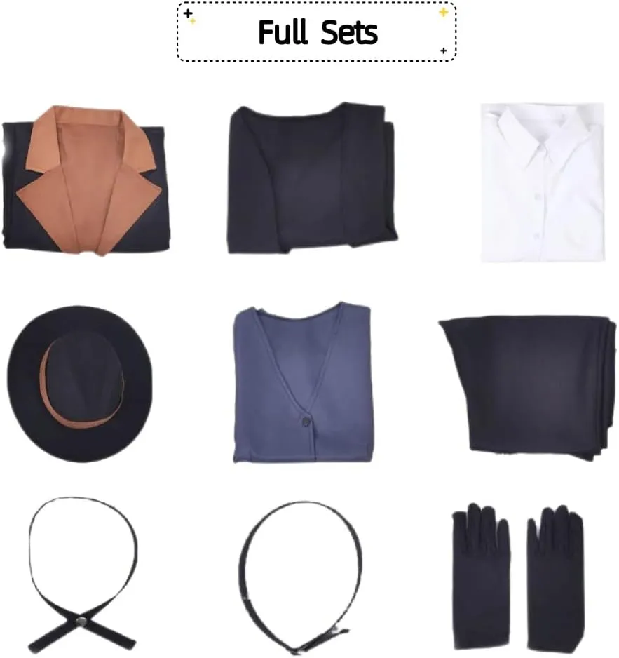 FAZA Men Nakahara Chuuya Cosplay Costume Bungo Anime Stray Dogs Cosplay Uniform Trench Coat Outfit Halloween Party Costume