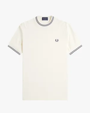 Fred Perry Ribbed Jersey Tee - Ecru