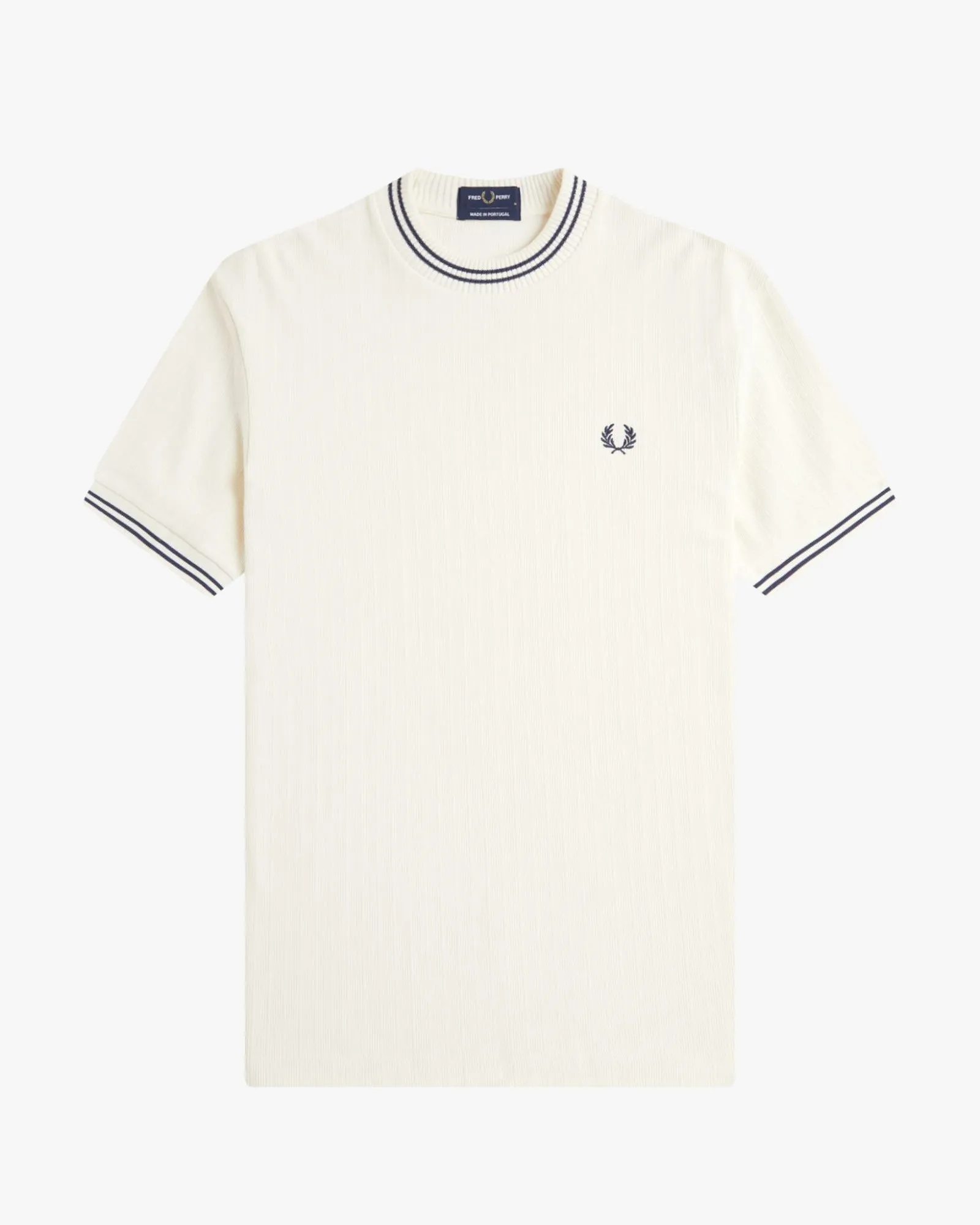 Fred Perry Ribbed Jersey Tee - Ecru