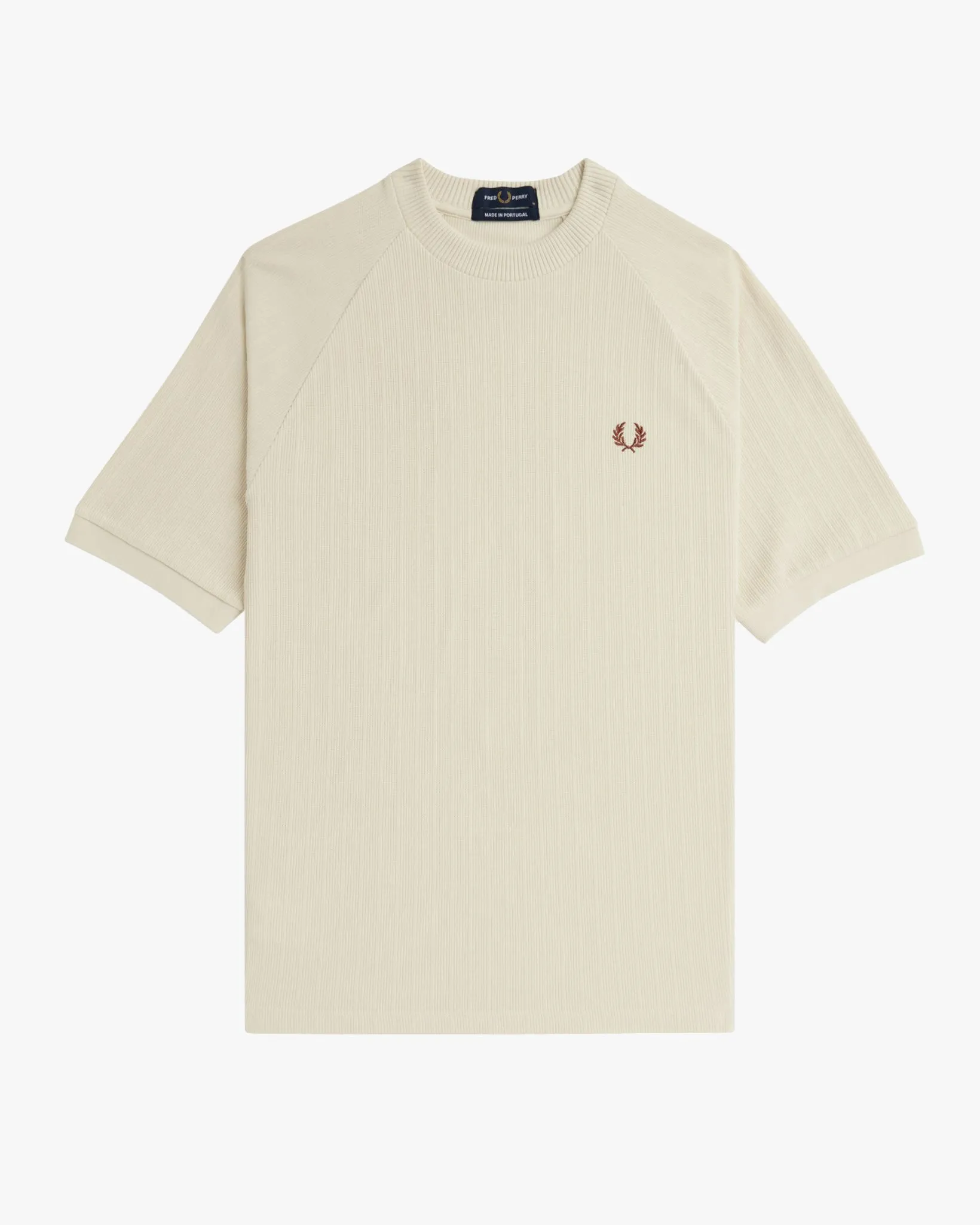 Fred Perry Ribbed Raglan Sleeve Tee - Oatmeal